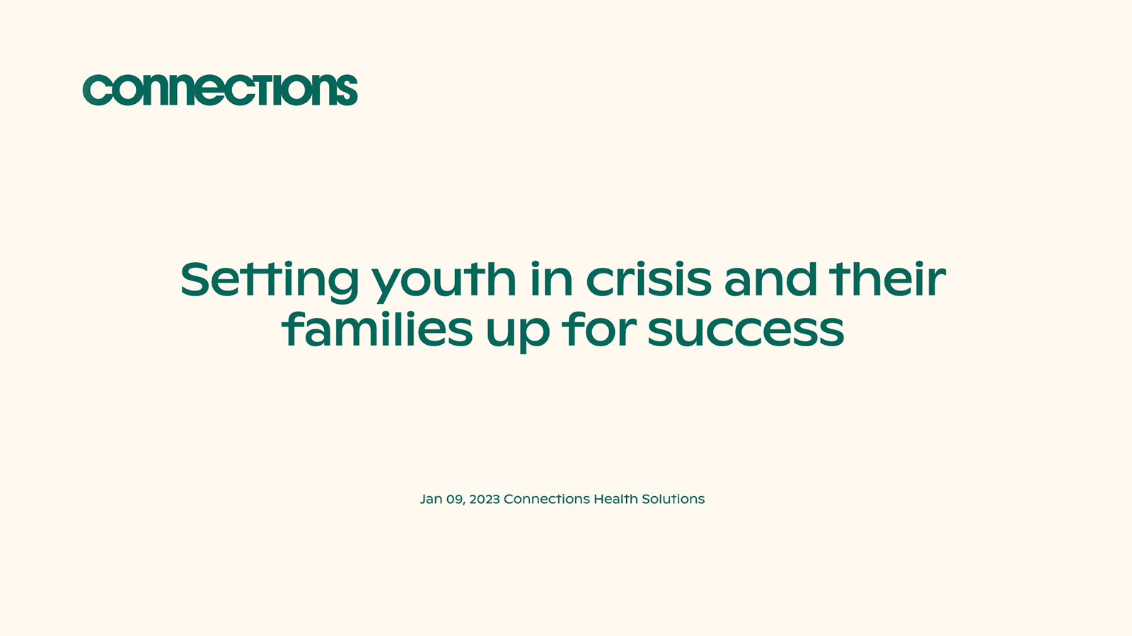 Setting youth in crisis and their families up for success